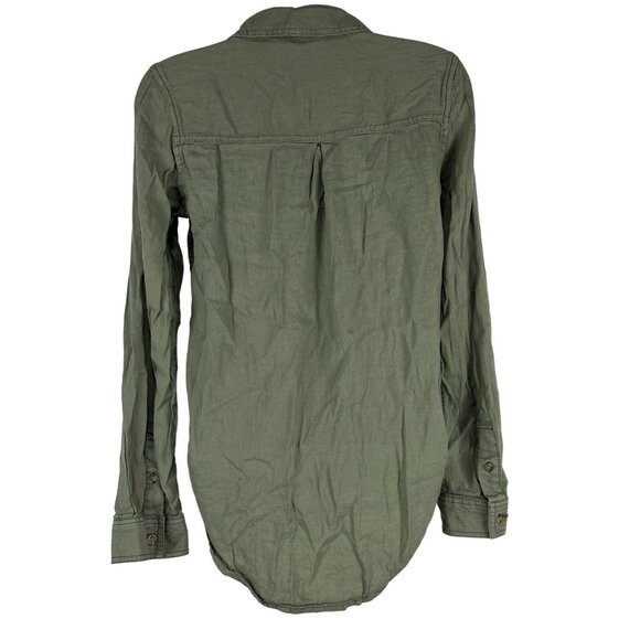 So Brand Olive Green Lace Up Long Sleeve Top Size Small - Picture 2 of 6